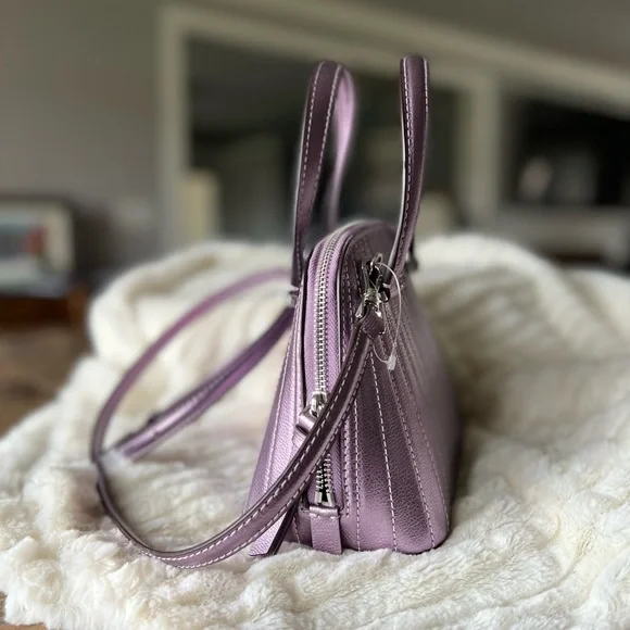 SOLD — NWT Kate Spade Patterson Dr Quilted Lavender Metallic Mini Dome Satchel - Picture 4 of 7